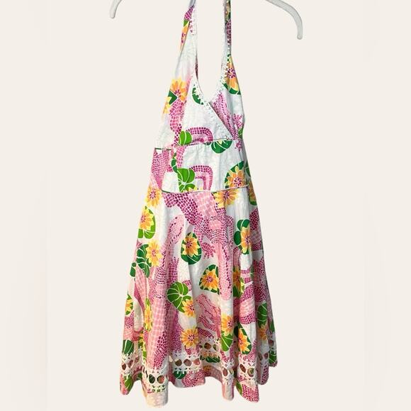 Lilly Pulitzer Sleeveless Halter Neck Floral Knee Length Dress 4 - Picture 1 of 9